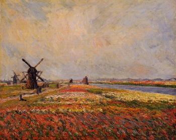 尅勞德 莫奈 Fields of Flowers and Windmills near Leiden 尅勞德 莫奈 Fields of Flowers and Windmills near Leiden